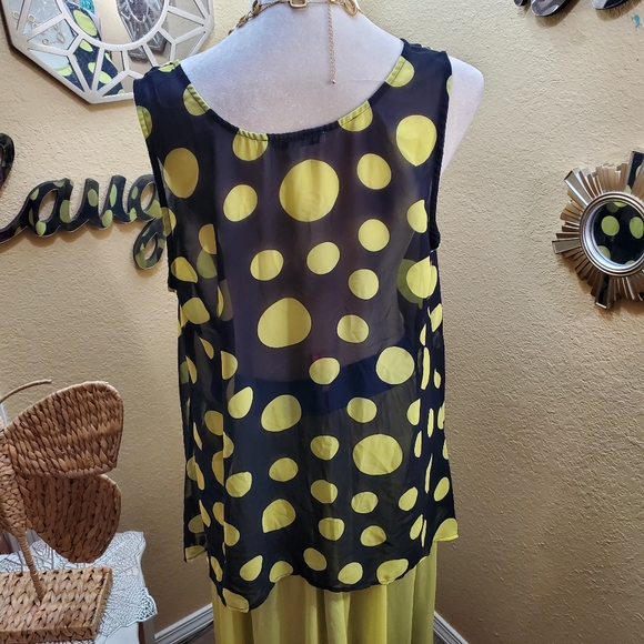 Daniel Rainn Polka Dot Shark Bite Hem Tank sz XL NwoT - Picture 6 of 8